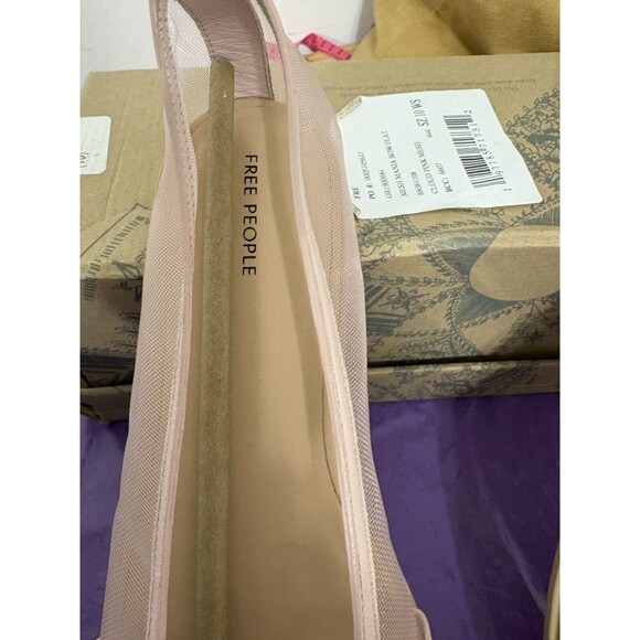 Free People Mesh Mania Bow Flat in Cloud Pink Size US9 Revolver New In Box - Picture 8 of 15